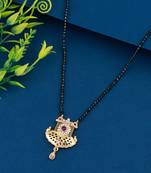 Trendy Red American Diamond Gold Plated Mangalsutra For Women