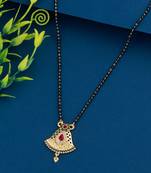 Delicate Gold Plated Red Diamond Mangalsutra For Women