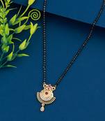 Delicate Gold Plated American Diamond Mangalsutra For Women