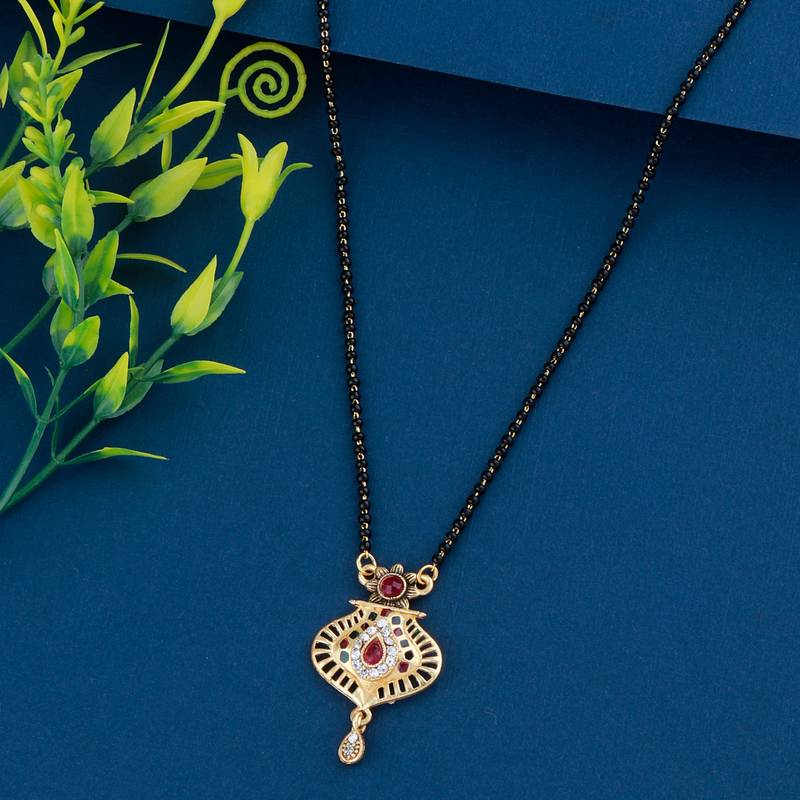 Stylish Red Diamond Jewellery Mangalsutra for Women