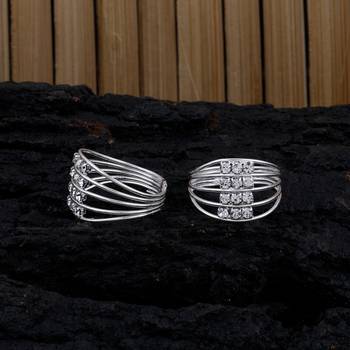 Traditional Look Silver Plated Bichhiya Adjustable Lightweight Toe Ring For Women & Girls 4