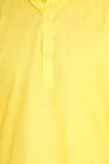 Mag Men's Yellow Casual Cotton Blend Short kurta for men