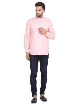 Mag Men's Pink Casual Cotton Blend Short kurta for men 1