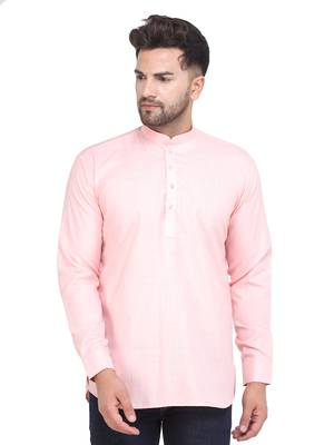 Mag Men's Pink Casual Cotton Blend Short kurta for men 2