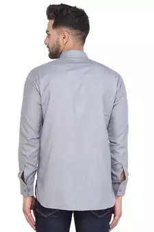 Mag Men's Grey Casual Cotton Blend Short kurta for men