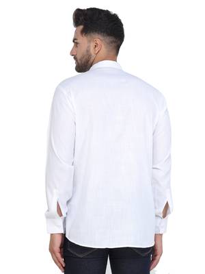 Mag Men's White Casual Cotton Blend Short kurta for men 5