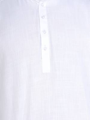 Mag Men's White Casual Cotton Blend Short kurta for men 6