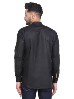 Mag Men's Black Casual Cotton Blend Short kurta for men 5