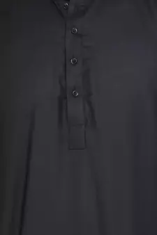 Mag Men's Black Casual Cotton Blend Short kurta for men