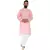 Mag Men's Cotton Pink Kurta White Pajama Set For Men