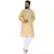 Mag Men's Cotton Gold Kurta White Pajama Set For Men