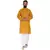 Mag Men's Cotton Mustard Kurta White Pajama Set For Men