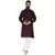 Mag Men's Cotton Pink Violet Kurta White Pajama Set For Men