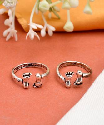 Oxidised silver plated feet Toe rings 2