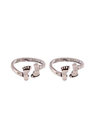 Oxidised silver plated feet Toe rings 3