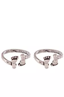 Oxidised silver plated feet Toe rings