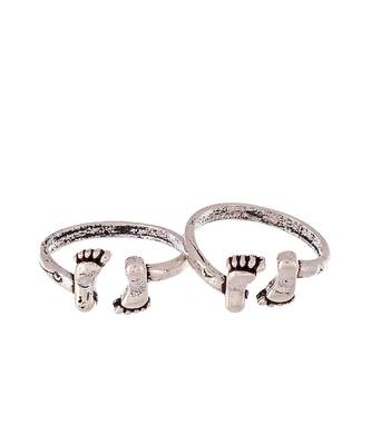 Oxidised silver plated feet Toe rings 4