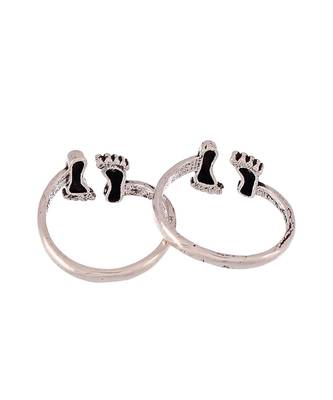 Oxidised silver plated feet Toe rings 5