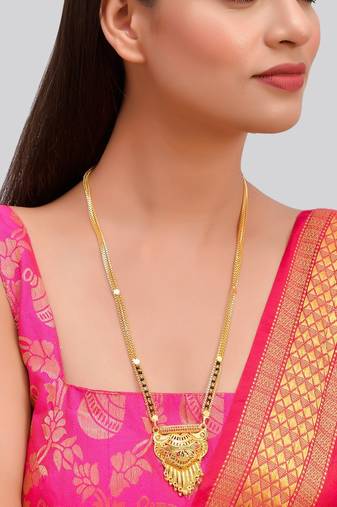 Black beads mangalsutra chain necklace