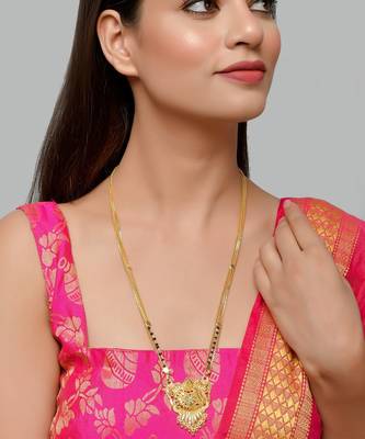 Long golden Mangalsutra with pendant 1