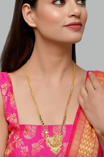 Long golden Mangalsutra with pendant