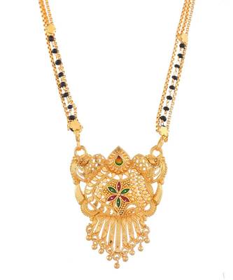 Long golden Mangalsutra with pendant 3