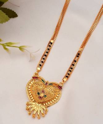 Karmamani Black Beads Gold plated Mangalsutra 2