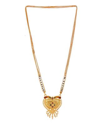 Karmamani Black Beads Gold plated Mangalsutra 3