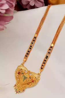 Ramsita Mongalsutra Black Beads Gold plated Mangalsutra