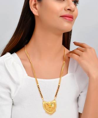 Samsita Black Beads Gold plated Mangalsutra 1