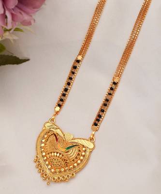 Samsita Black Beads Gold plated Mangalsutra 2