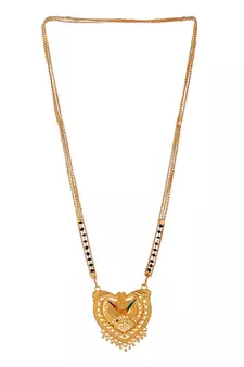 Samsita Black Beads Gold plated Mangalsutra