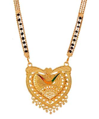 Samsita Black Beads Gold plated Mangalsutra 4