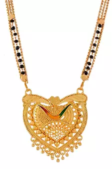 Samsita Black Beads Gold plated Mangalsutra