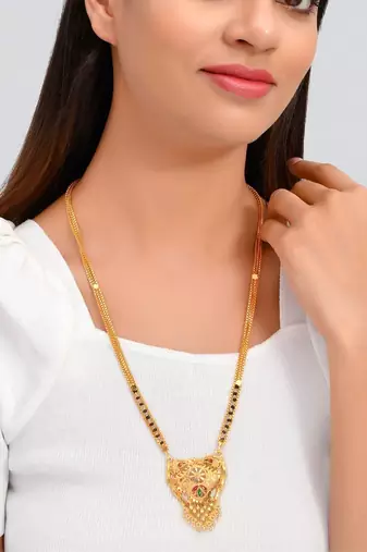 Tarika Black Beads Gold plated Mangalsutra