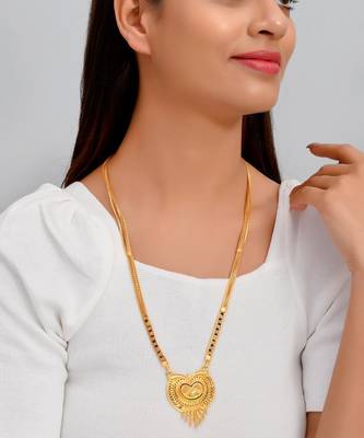 Ahana Black Beads Gold plated Mangalsutra 1