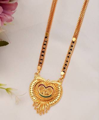 Ahana Black Beads Gold plated Mangalsutra 2