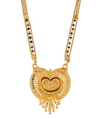 Ahana Black Beads Gold plated Mangalsutra 4