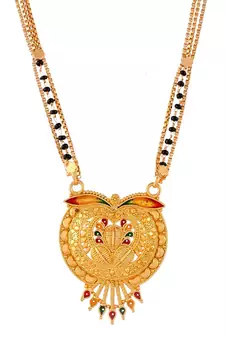 Namsita Black Beads Gold plated Mangalsutra