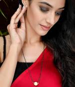 Black Gold Plated Pearl Studded Beaded Mangalsutra