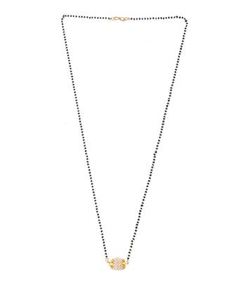 Black Gold Plated Pearl Studded Beaded Mangalsutra 3