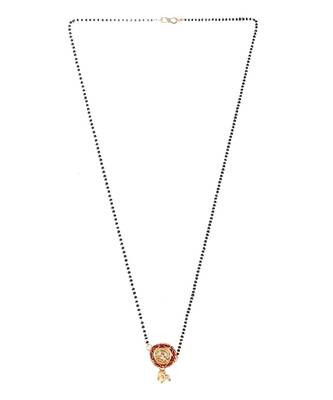Women Black & Red Gold Plated Kundan Manglsutra 3