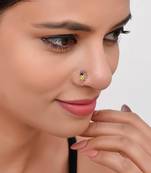 Set of 2 Gold Plated Kundan Studded Traditional Nose Pin