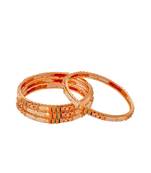 Set of 4 Gold Plated Red & Green Enamelled Handcrafted Bangles