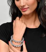 Set of 2 Silver Plated Oxidised bangles