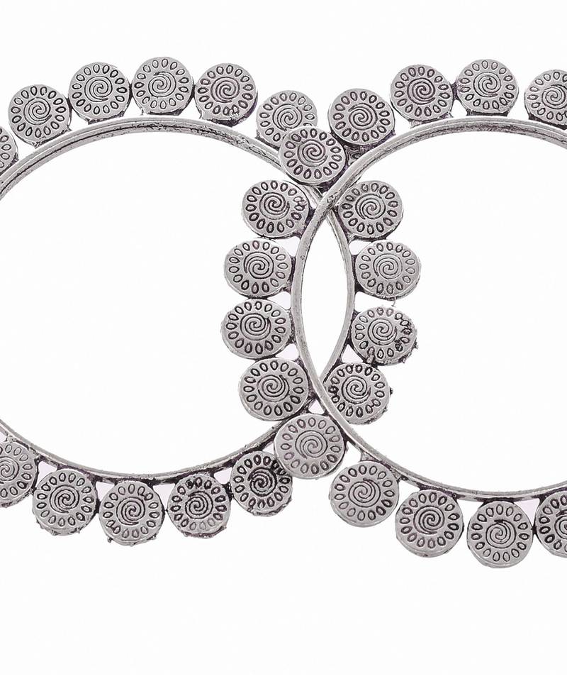Set of 2 Silver Plated Oxidised bangles