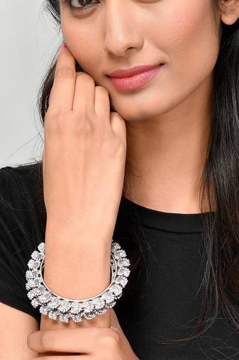 Set of 2 Silver Plated Oxidised bangles