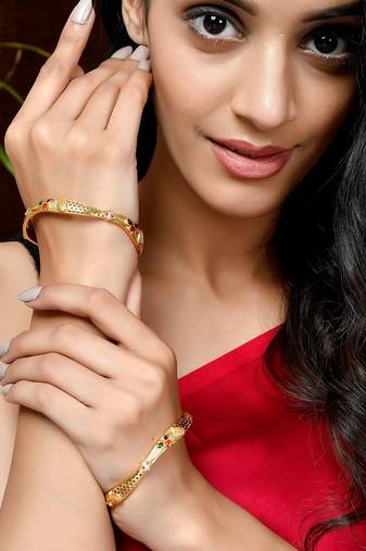 Set of 2 Gold Plated Handcrafted Bangles