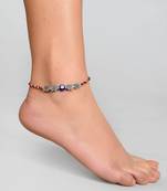 Evil Eye Multi Colour Beaded Chain Anklet