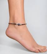 Blue Evil Eye Beaded Chain Anklet